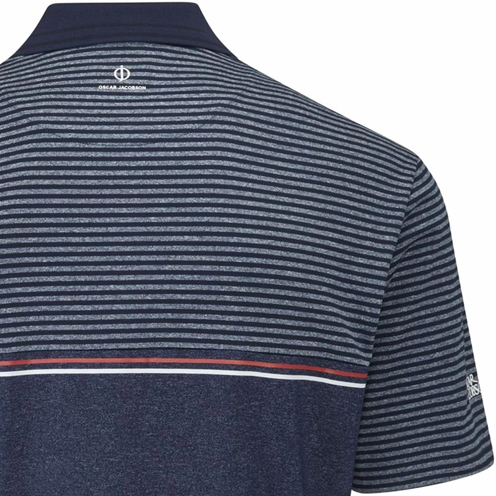 Oscar Jacobson Whitby Polo Shirt - Navy Marl dry cleanable Sporty Style Wear