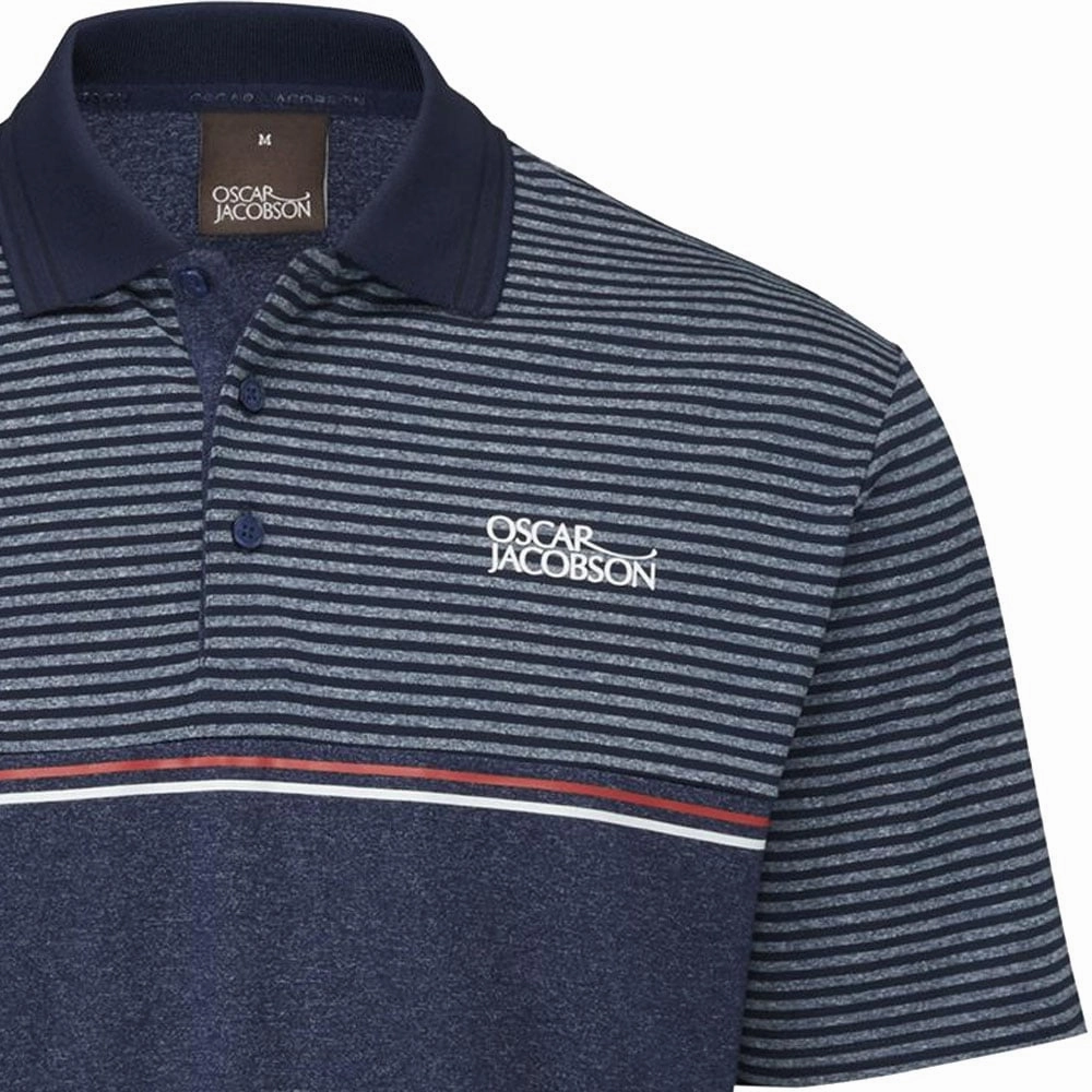 Oscar Jacobson Whitby Polo Shirt - Navy Marl Perfect Comfort Wear