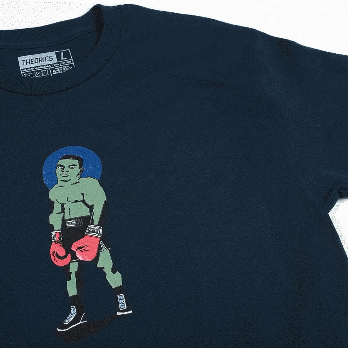 Theories Punchout T-Shirt - Navy Ethically Sourced Material