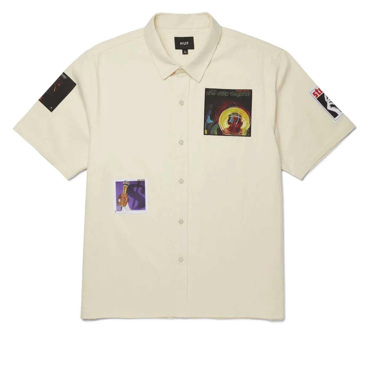 HUF Stax Patches Button Up Shirt - Natural Tailored Fit