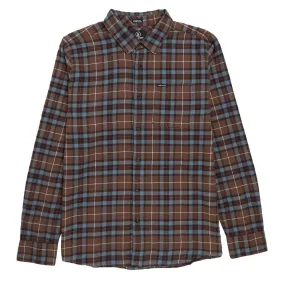 Versatile Outfit Volcom Caden Plaid Long Sleeve Shirt - Brown Stone
