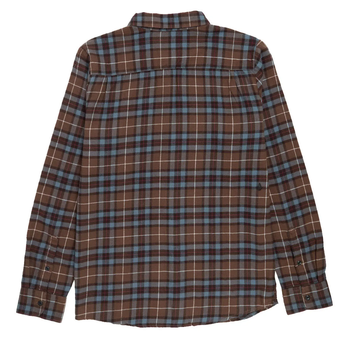 Coffee Run Flexible Shoulder Panels Volcom Caden Plaid Long Sleeve Shirt - Brown Stone