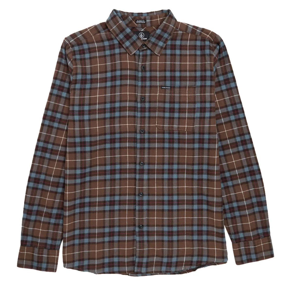 Versatile Outfit Volcom Caden Plaid Long Sleeve Shirt - Brown Stone