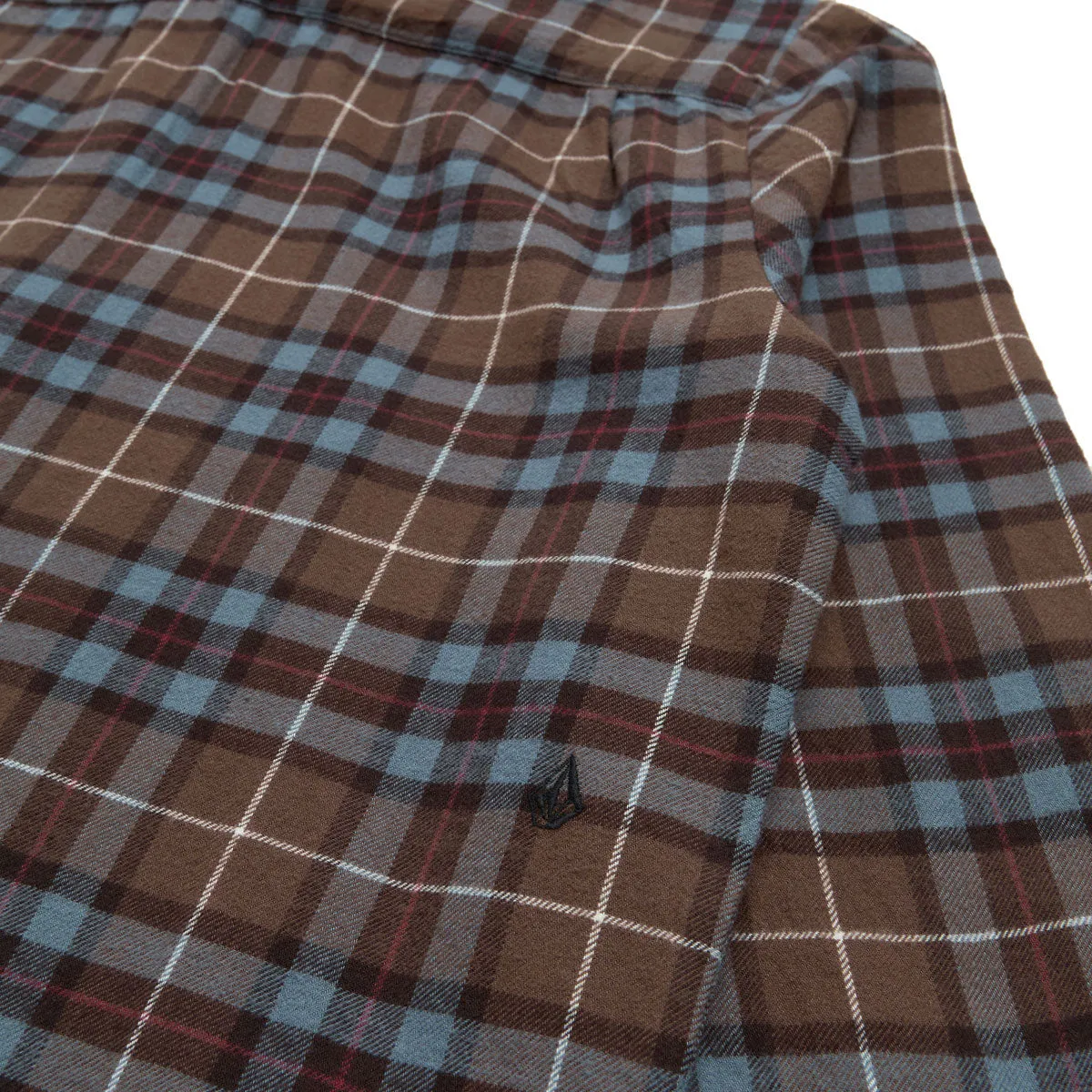 Winter Layering Volcom Caden Plaid Long Sleeve Shirt - Brown Stone