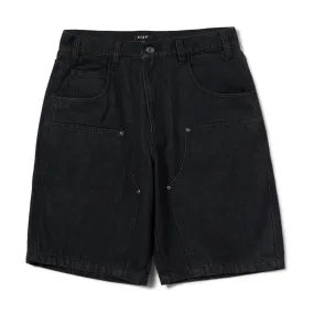 HUF Classic H Double Knee Denim Shorts - Black Denim Trendy Fashion