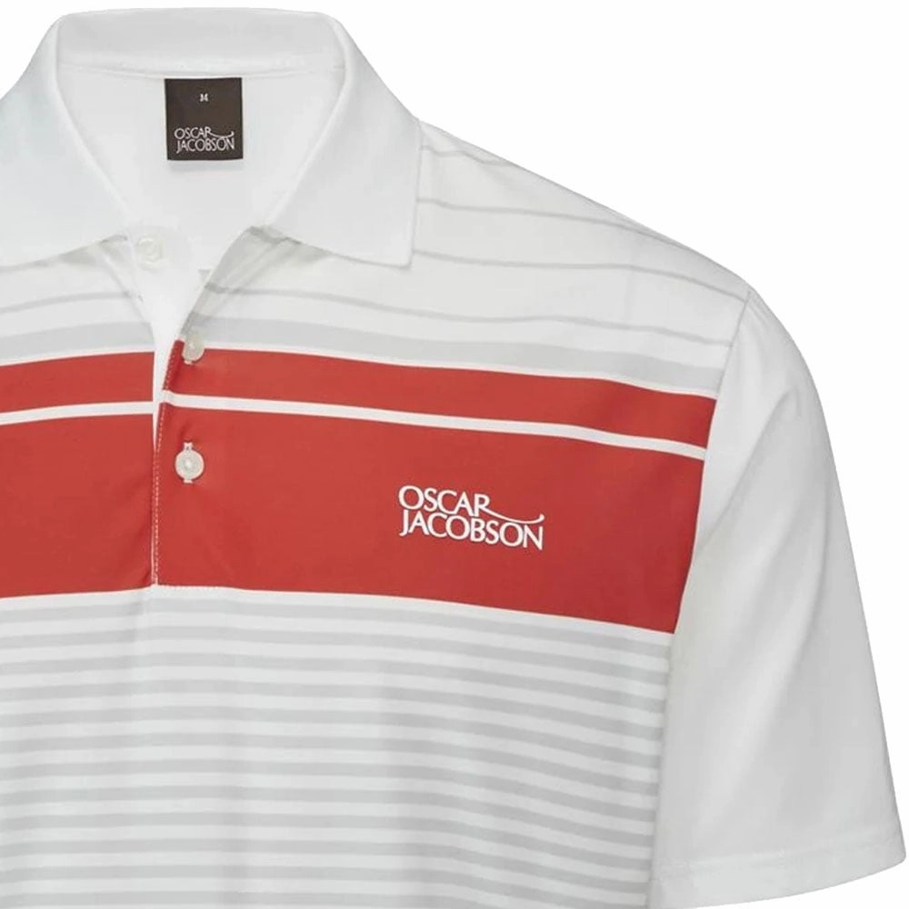 Oscar Jacobson Croft Polo Shirt - Jewel Red/Lunar Grey Street Style Trend