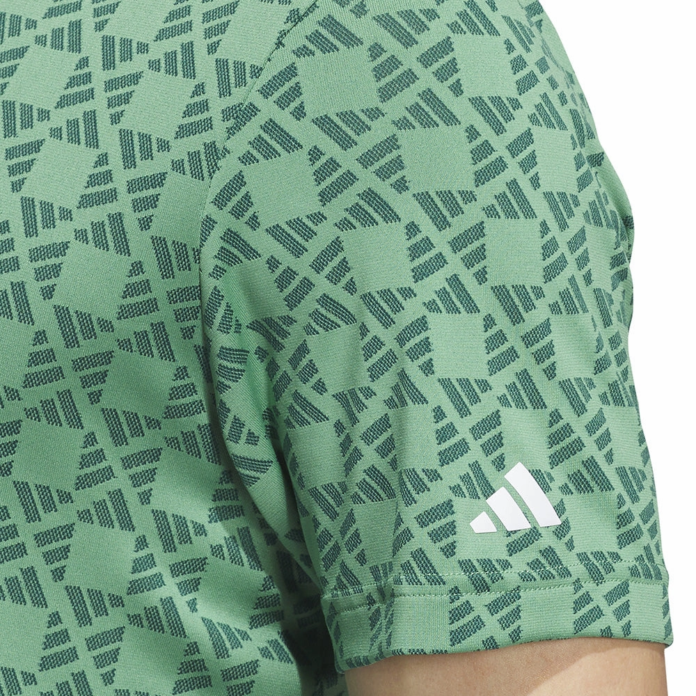 Wrinkle-Free adidas Ultimate365 Tour HEAT.RDY Jacquard Polo Shirt - Collegiate Green