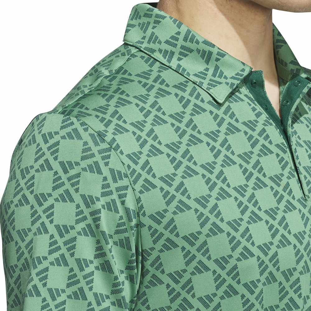 adidas Ultimate365 Tour HEAT.RDY Jacquard Polo Shirt - Collegiate Green Reinforced Shoulder Stitching