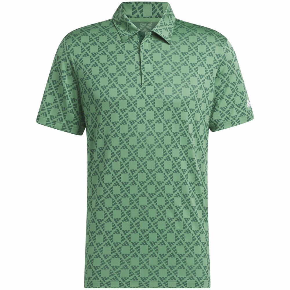 adidas Ultimate365 Tour HEAT.RDY Jacquard Polo Shirt - Collegiate Green Chic Comfort Wear Buttery Soft Fabric