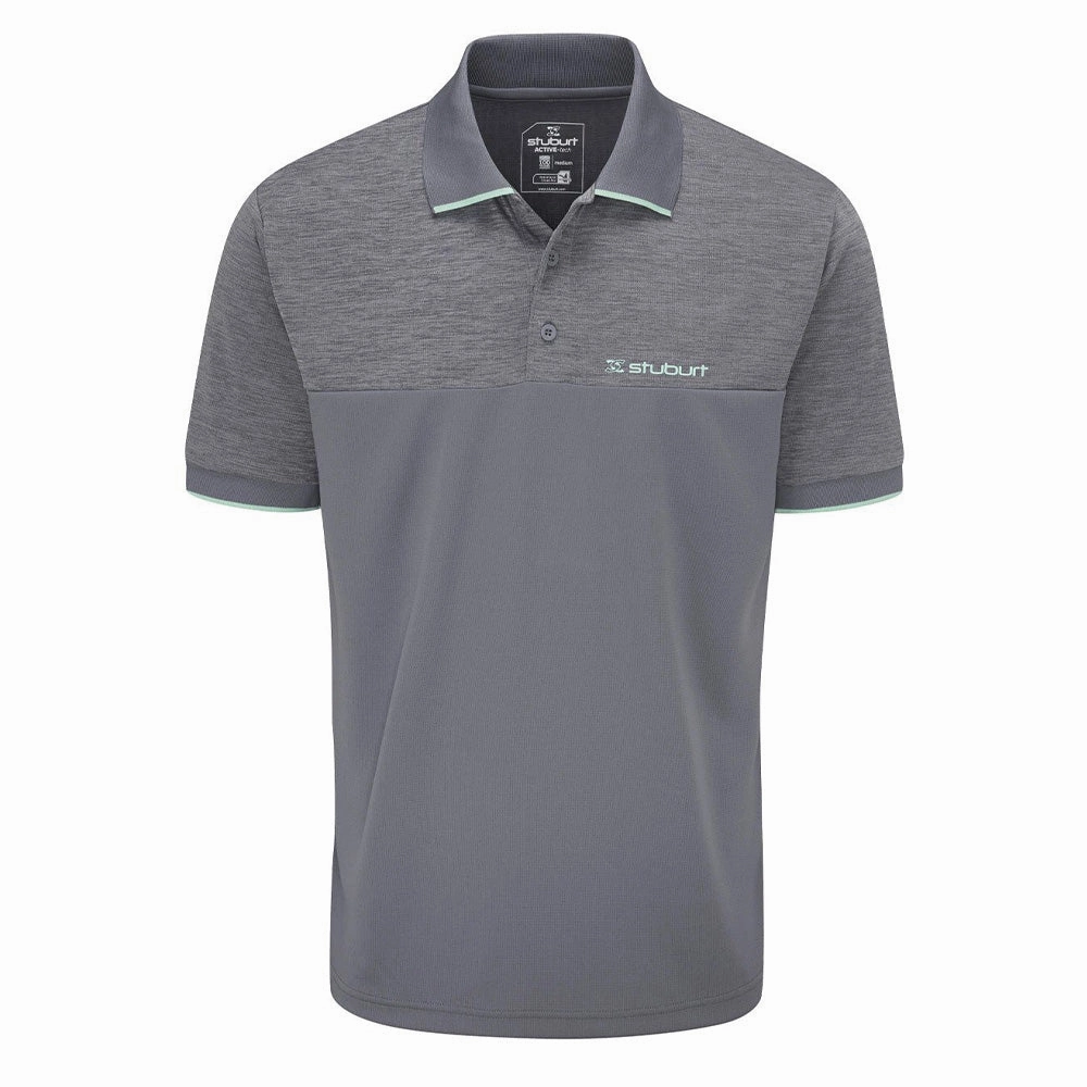 Stuburt Shipley Polo Shirt - Storm Marl Timeless Fit Beaded details