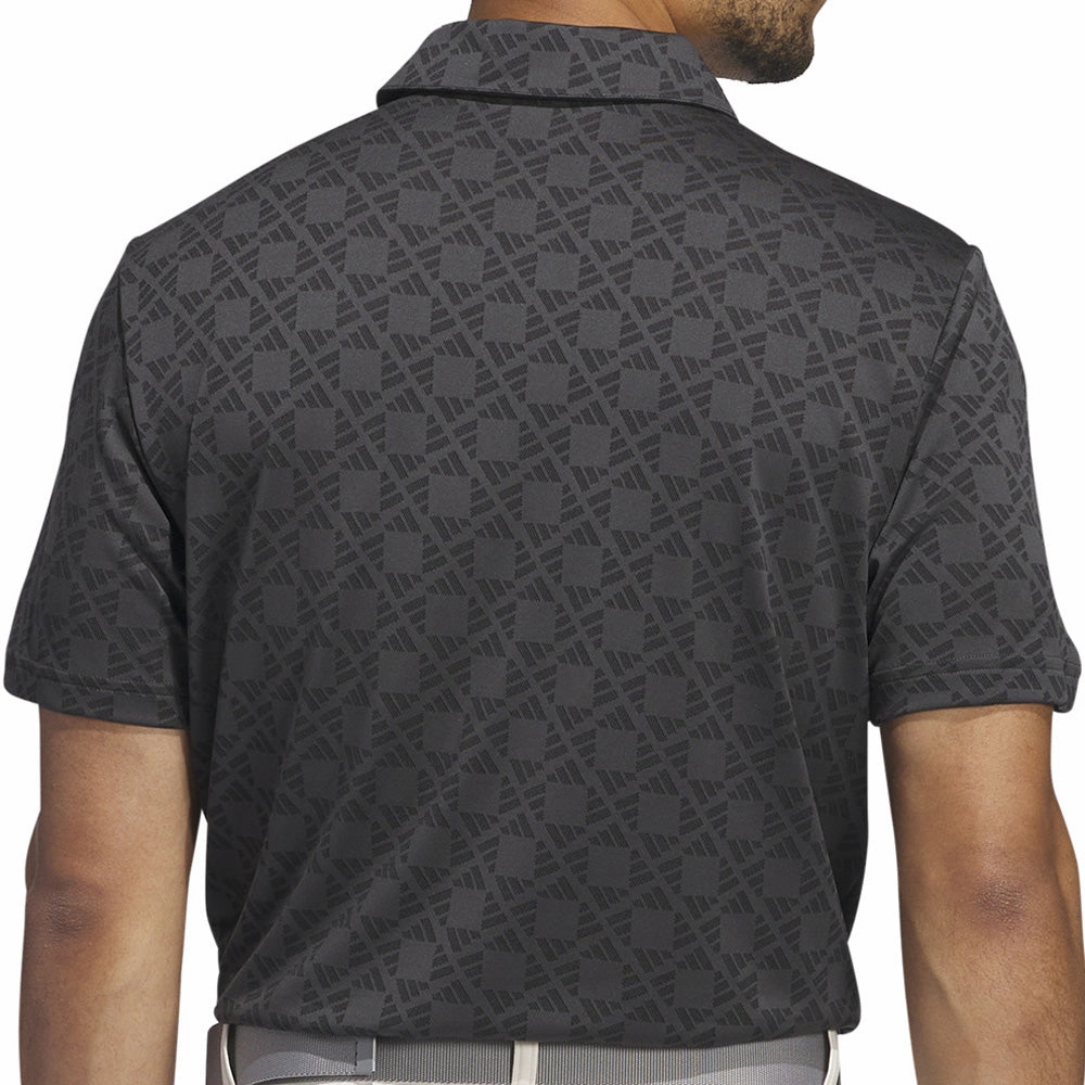No Shrink Fabric adidas Ultimate365 Tour HEAT.RDY Jacquard Polo Shirt - Black