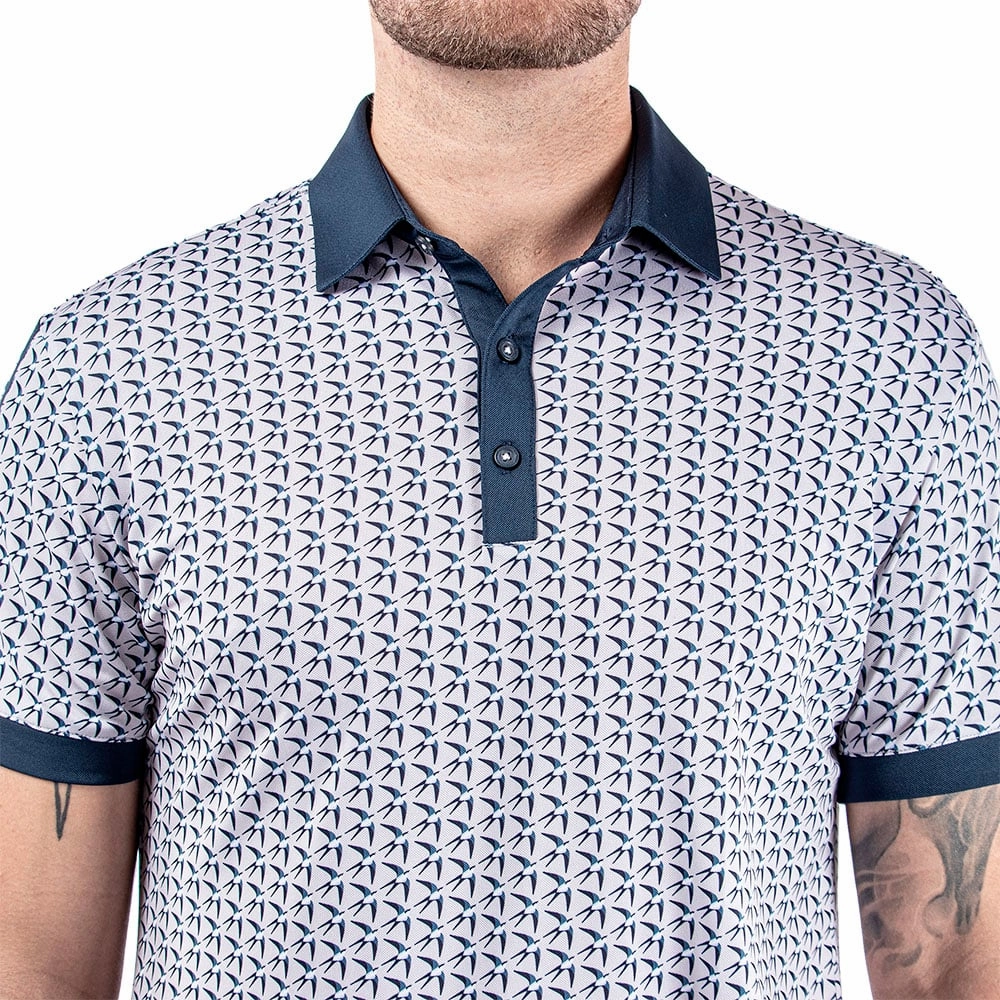 Day-to-Day Comfort Galvin Green Malcolm Ventil8  Polo Shirt - Cool Grey/Navy/White