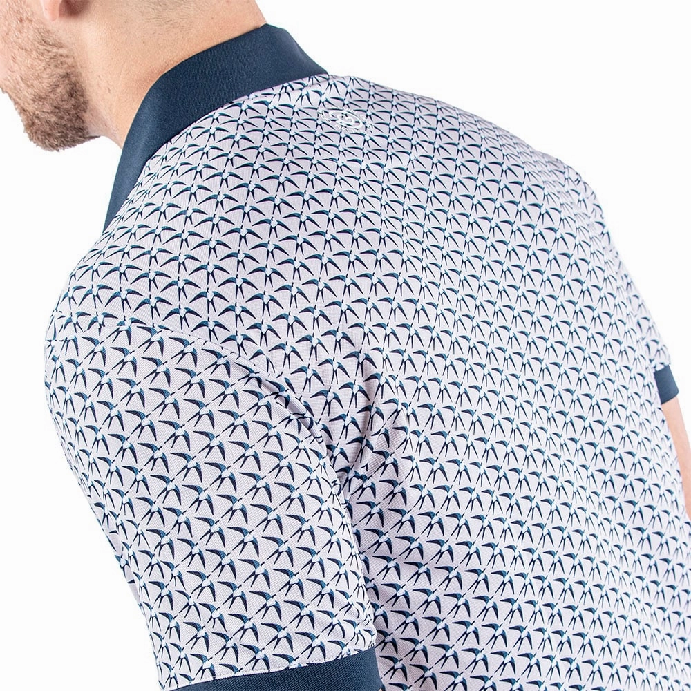 Comfortable Wear AllWeatherComfort Galvin Green Malcolm Ventil8  Polo Shirt - Cool Grey/Navy/White