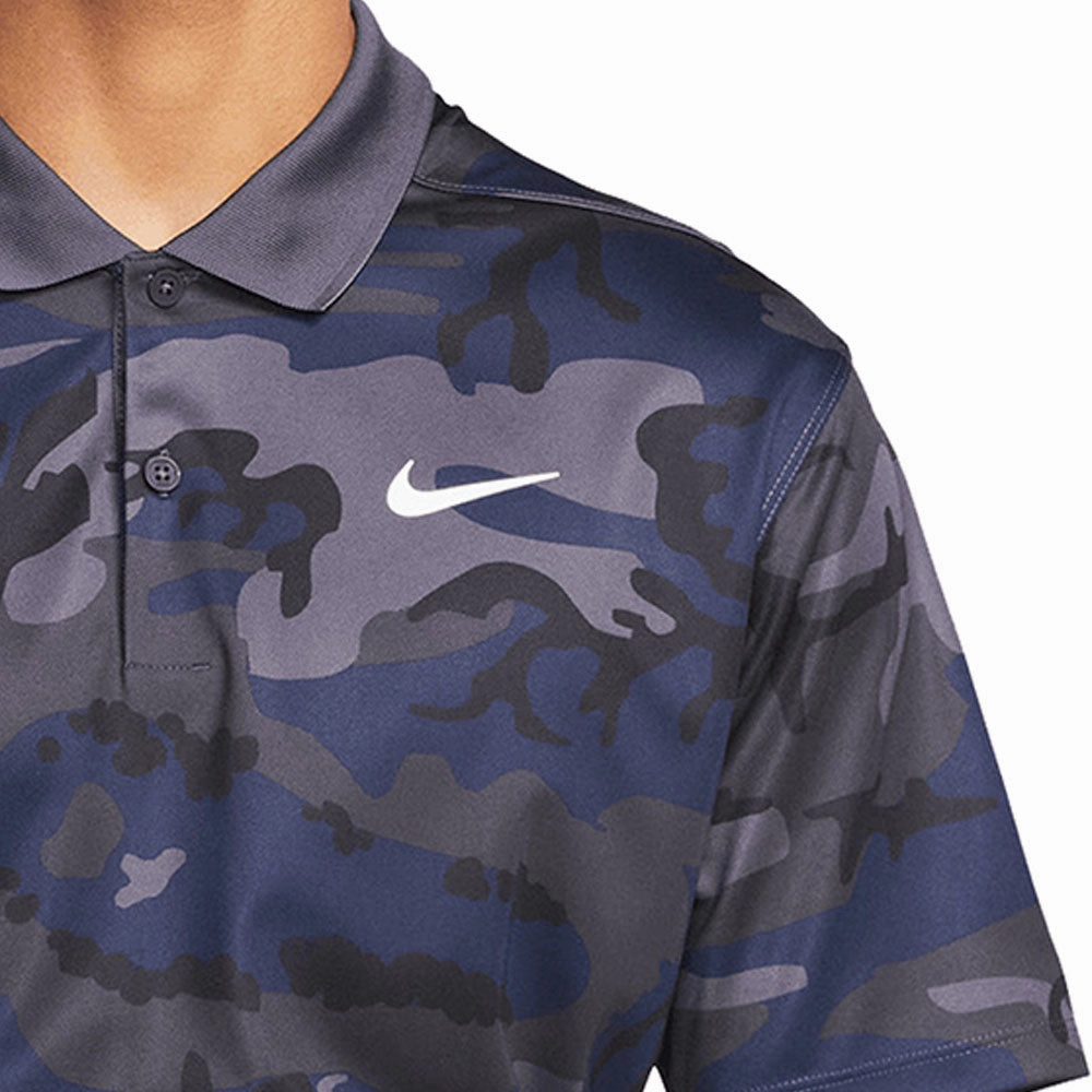 Yarn Dyed Fabric Nike Dri-FIT Victory  Camo Polo Shirt - Gridiron/Gridiron/White