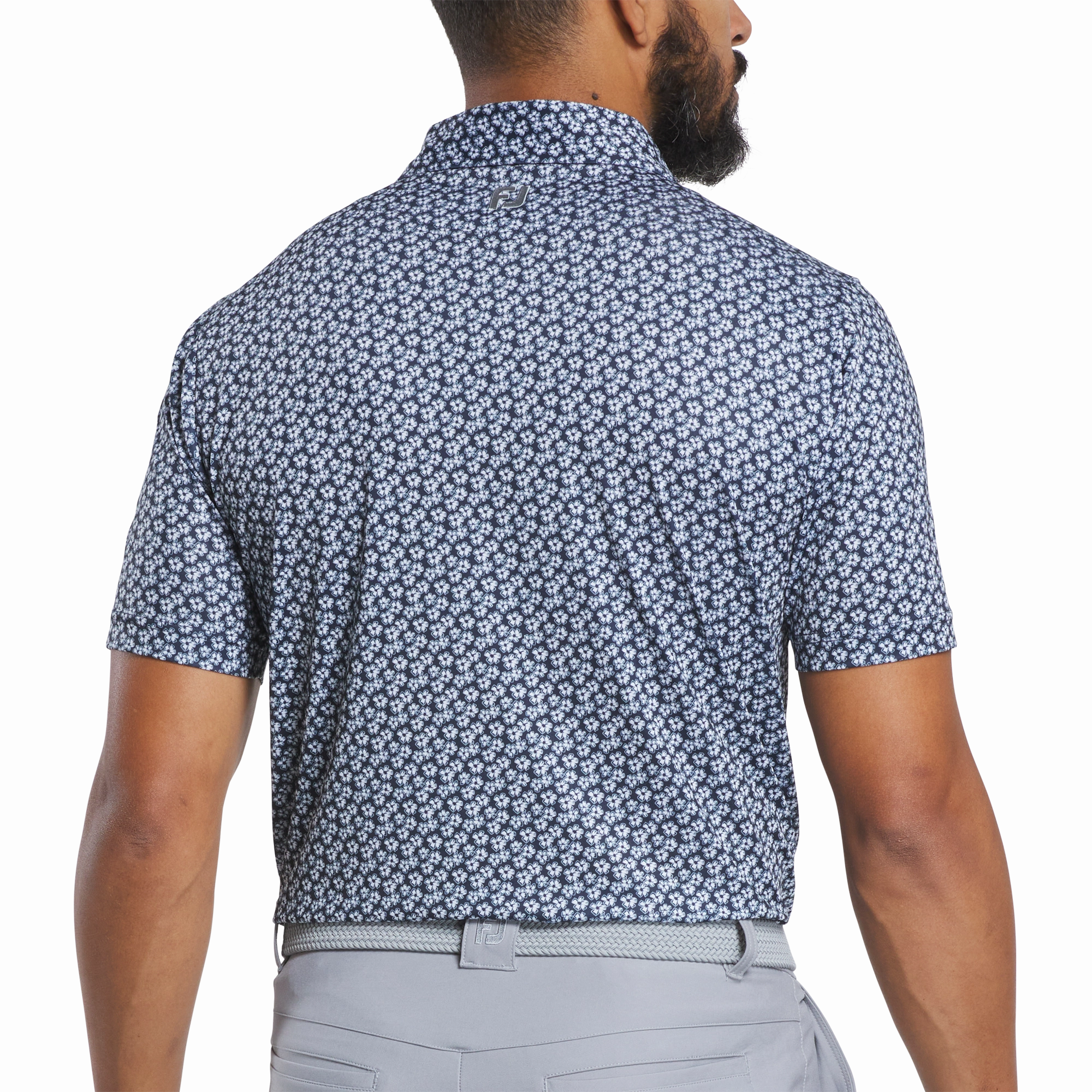 FootJoy Mens Floral Print Polo Classic Appeal Tagless Neck Label
