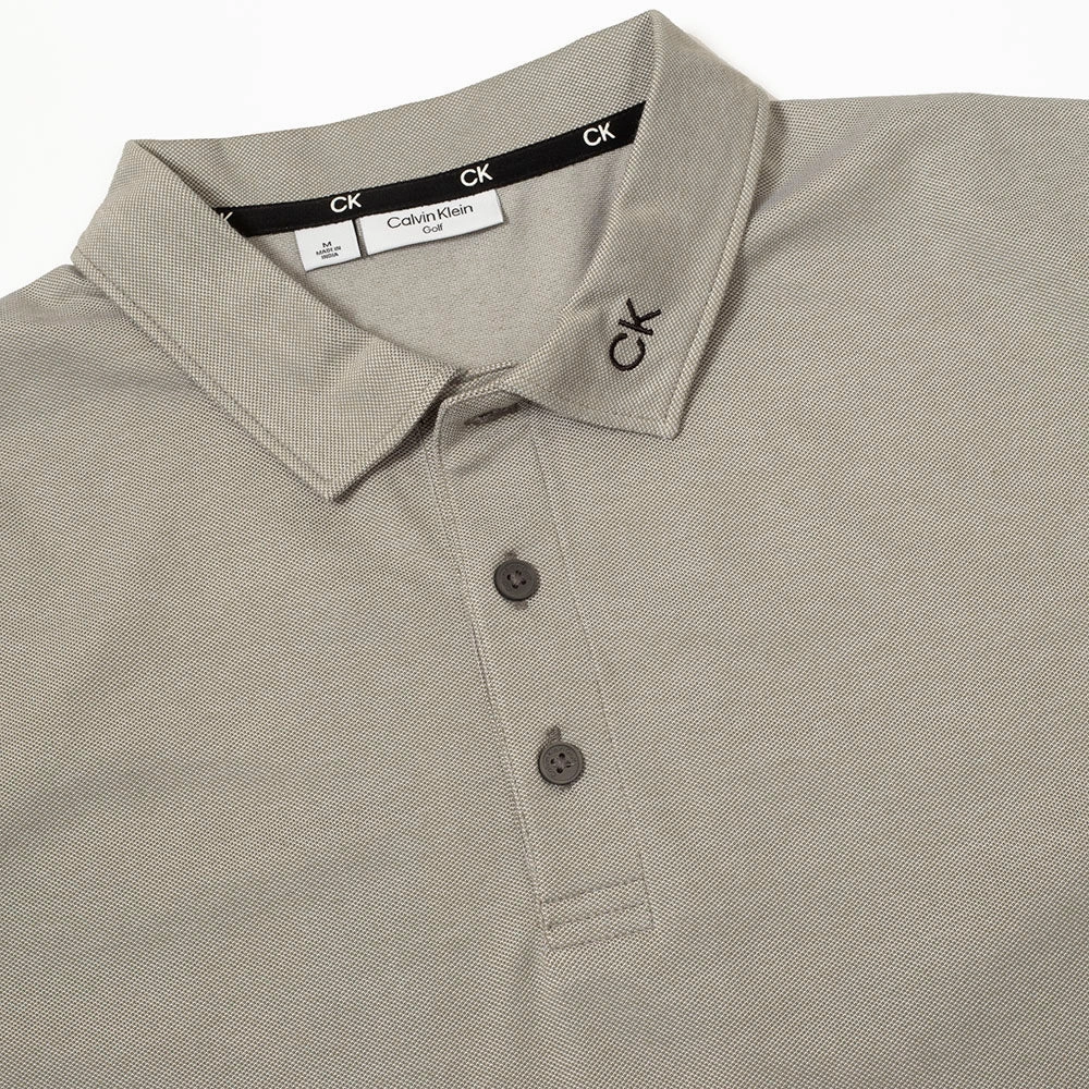 Calvin Klein Concord Polo Shirt - Cameo Green Marl informal gathering Reinforced Shoulder