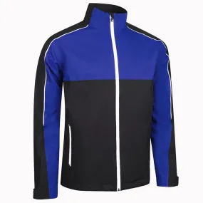 WaterRepellentExterior Reinforced Shoulder Protection Sunderland Matterhorn Waterproof Golf Jacket - Black/Electric Blue/White