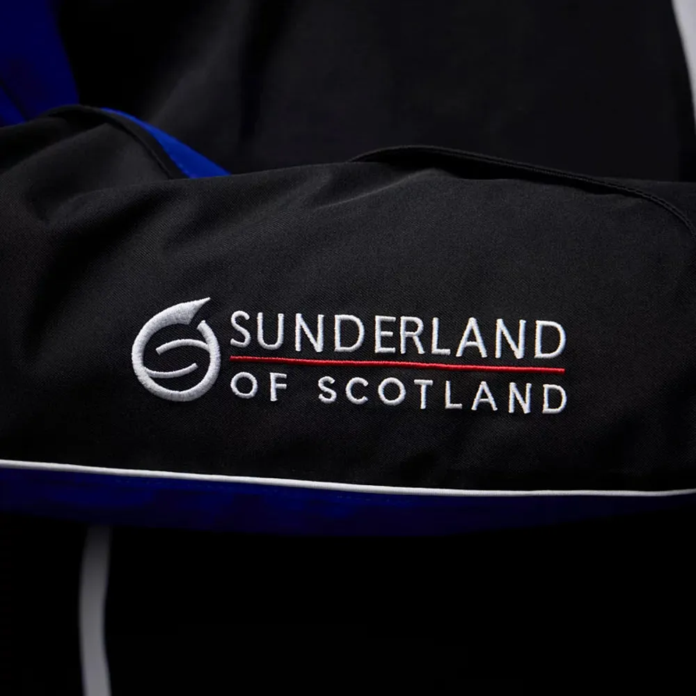 Sunderland Matterhorn Waterproof Golf Jacket - Black/Electric Blue/White WaterResistantFabric