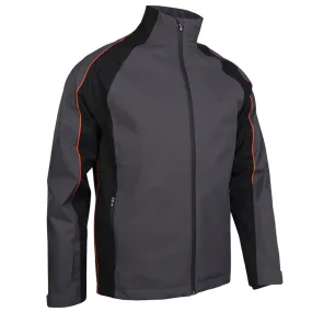 Sunderland Typhoon Waterproof Golf Jacket - Charcoal/Black/Inferno Lightweight Layer Ergonomic Shoulder Fit