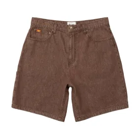 Smooth Texture Flex Fit Design Rhythm Toby Denim Shorts - Washed Brown