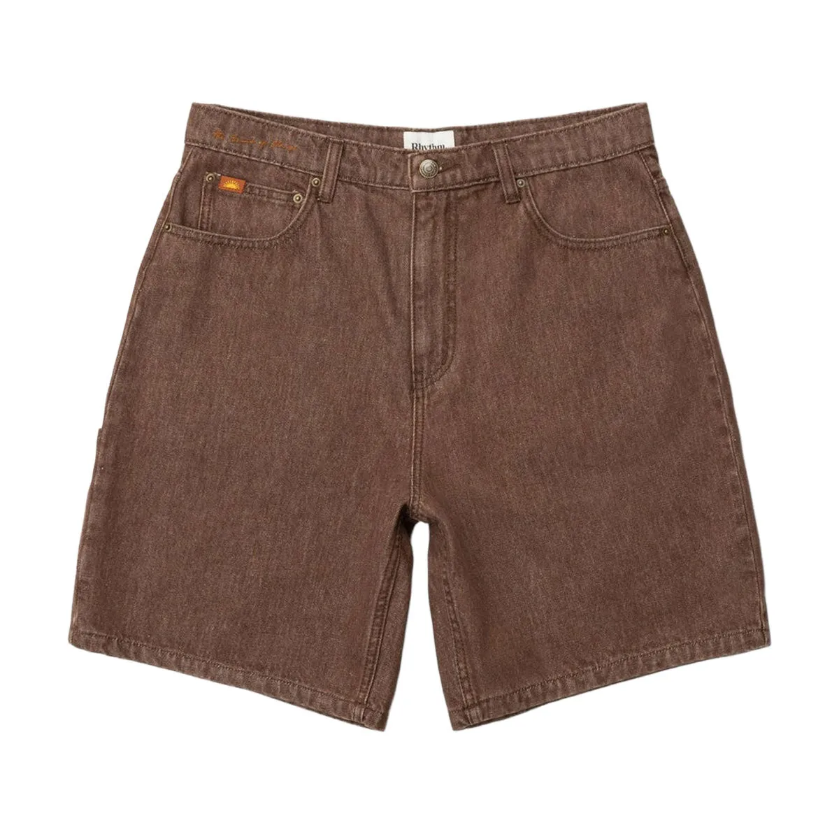 Smooth Texture Flex Fit Design Rhythm Toby Denim Shorts - Washed Brown