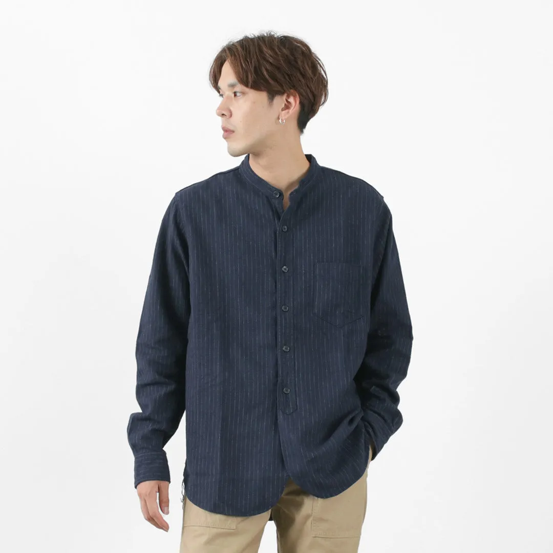 Comfortable Fabric Long Sleeve FOB FACTORY / F3485 C/W STRIPE BAND COLLAR Shirt
