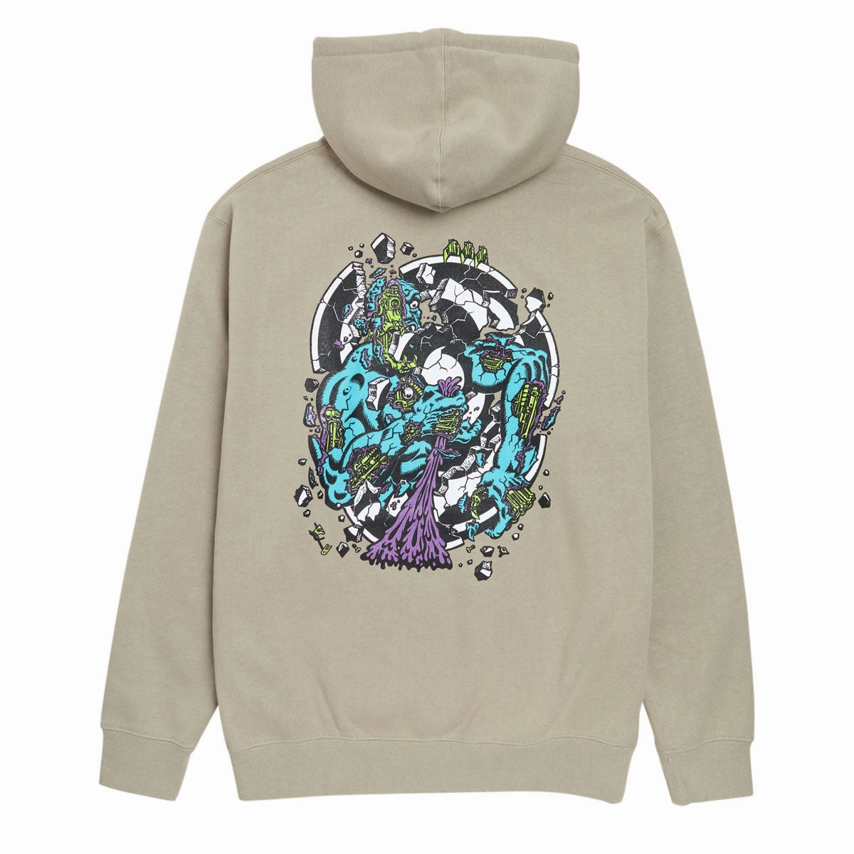 Cheetah like Zebra like Santa Cruz Roskopp Dissect Hoodie - Cement