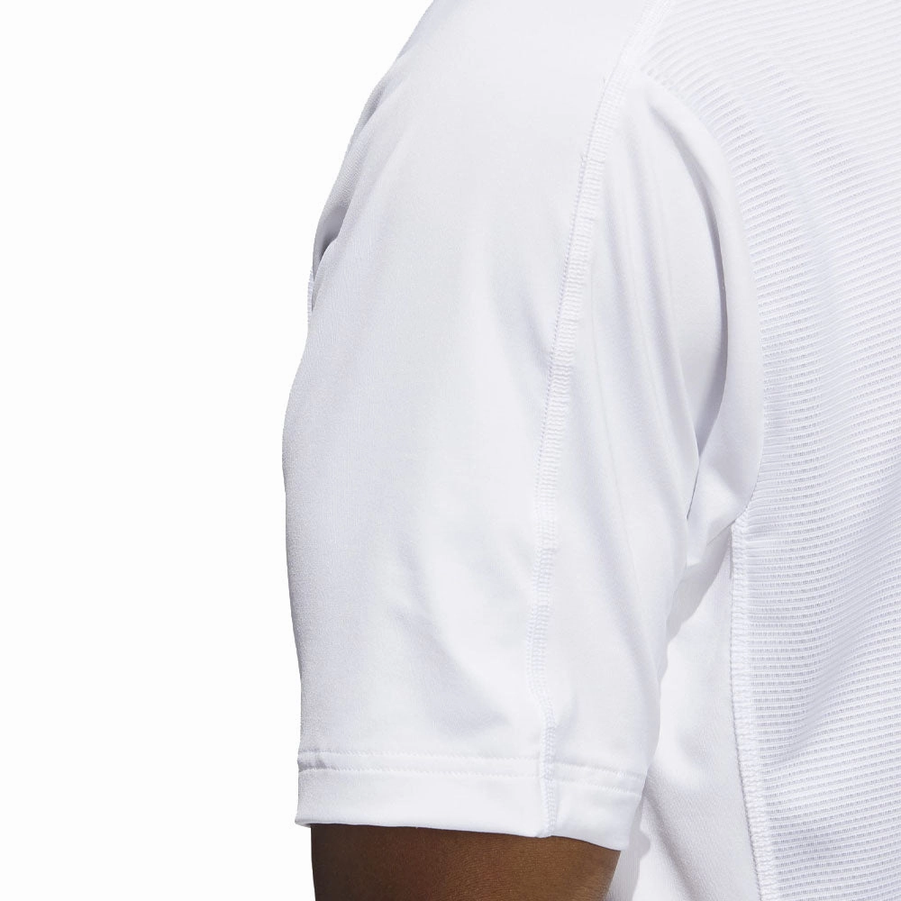 Temperature Regulating Fabric Subtle Logo Placement adidas Sport Collar Polo Shirt - White