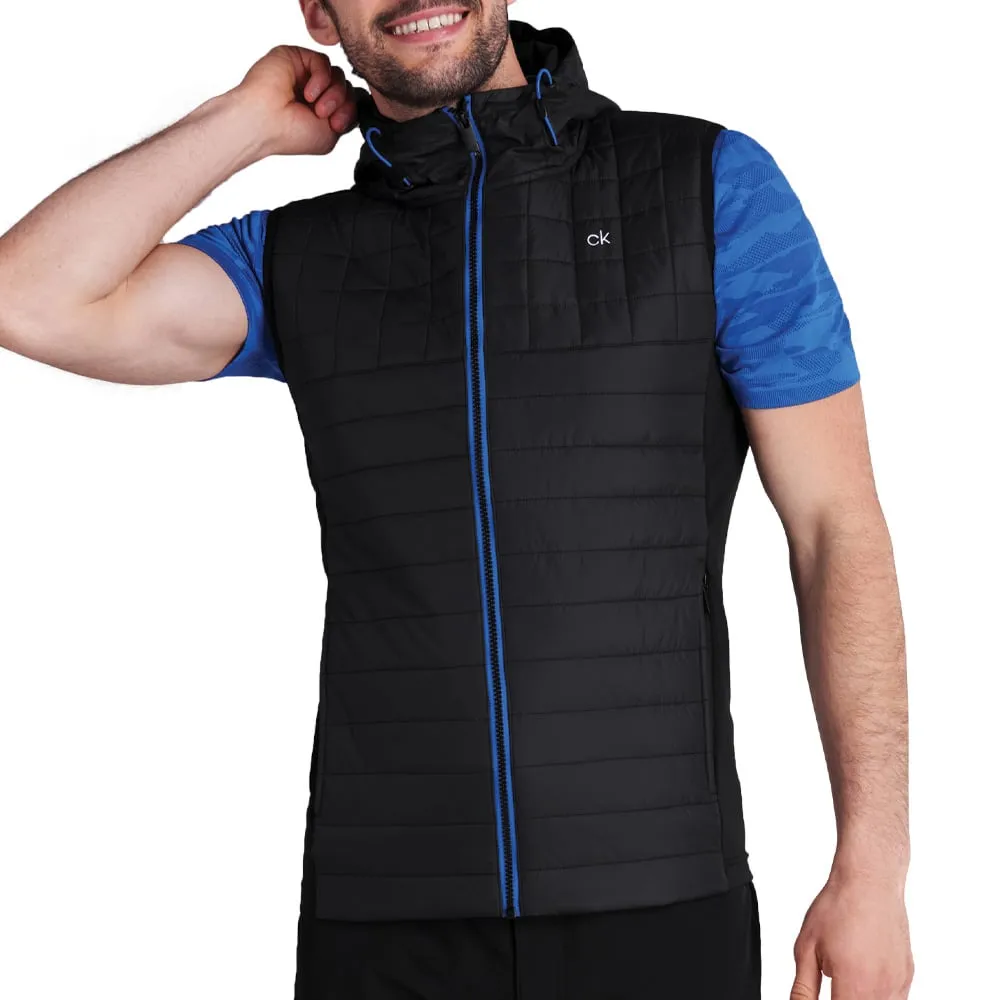 Calvin Klein Vardon Hybrid Gilet - Black/Nautical Blue Slim Fit Silhouette