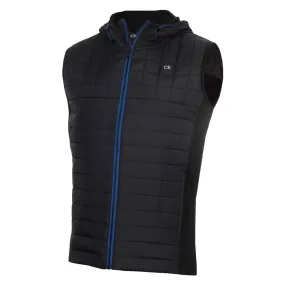 Calvin Klein Vardon Hybrid Gilet - Black/Nautical Blue made in USA Abrasion Resistant Fabric