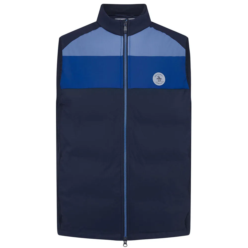 Original Penguin Lightweight Full Zip Puffer Gilet - Black Iris Foldable Design Adult's