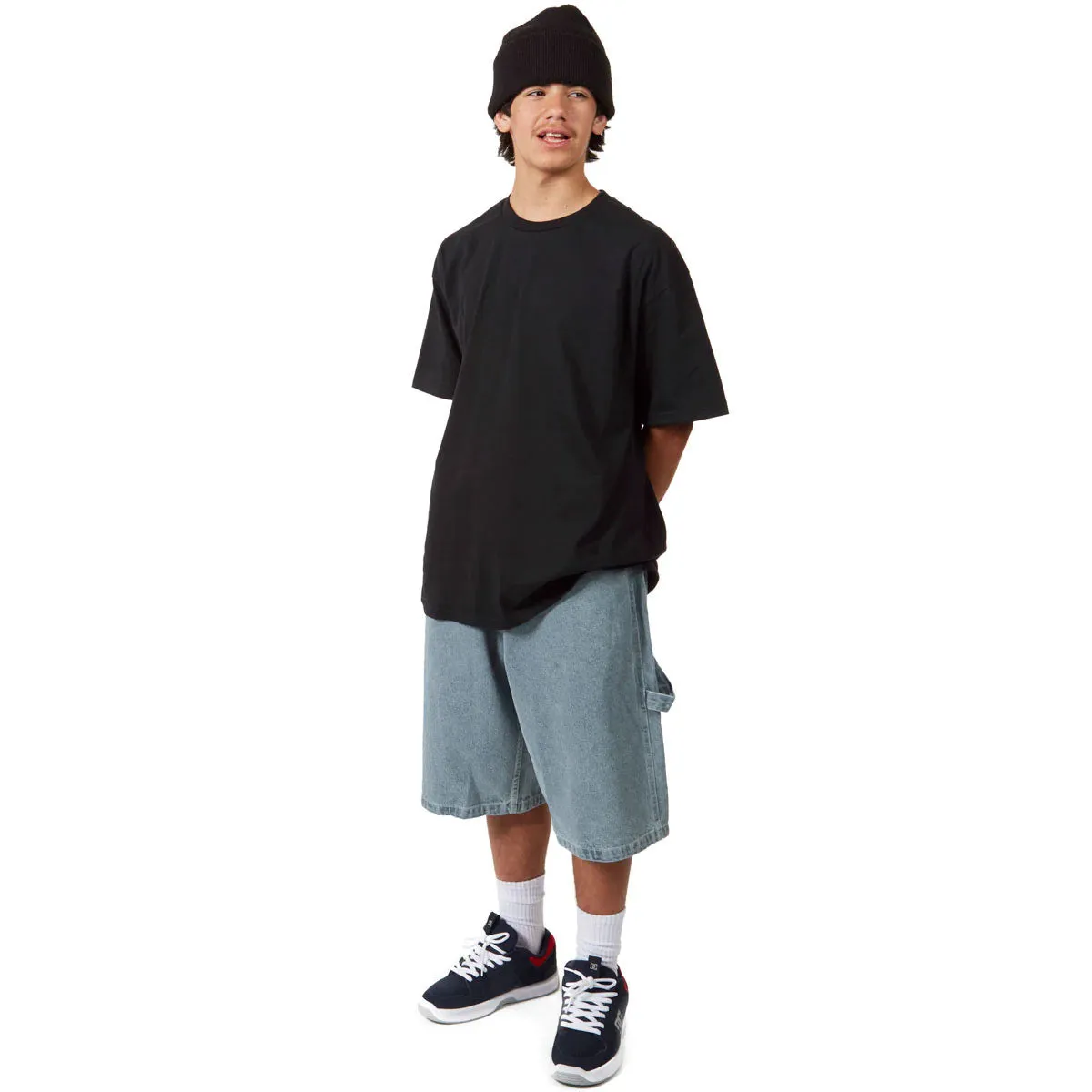 Crisp Texture Temperature Regulating Tech CCS Hammer Loop Jean Shorts - Bleach Wash