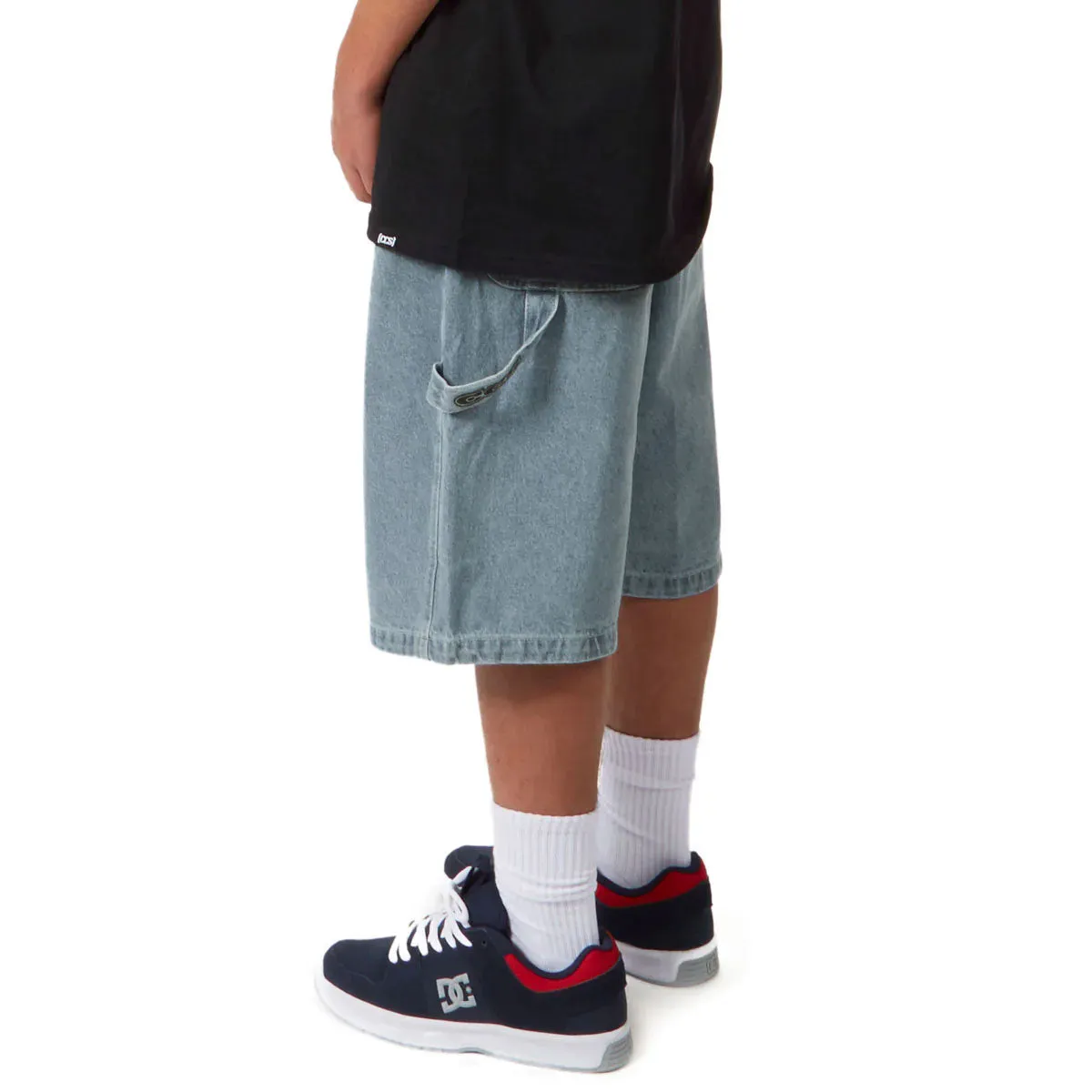 suede look CCS Hammer Loop Jean Shorts - Bleach Wash