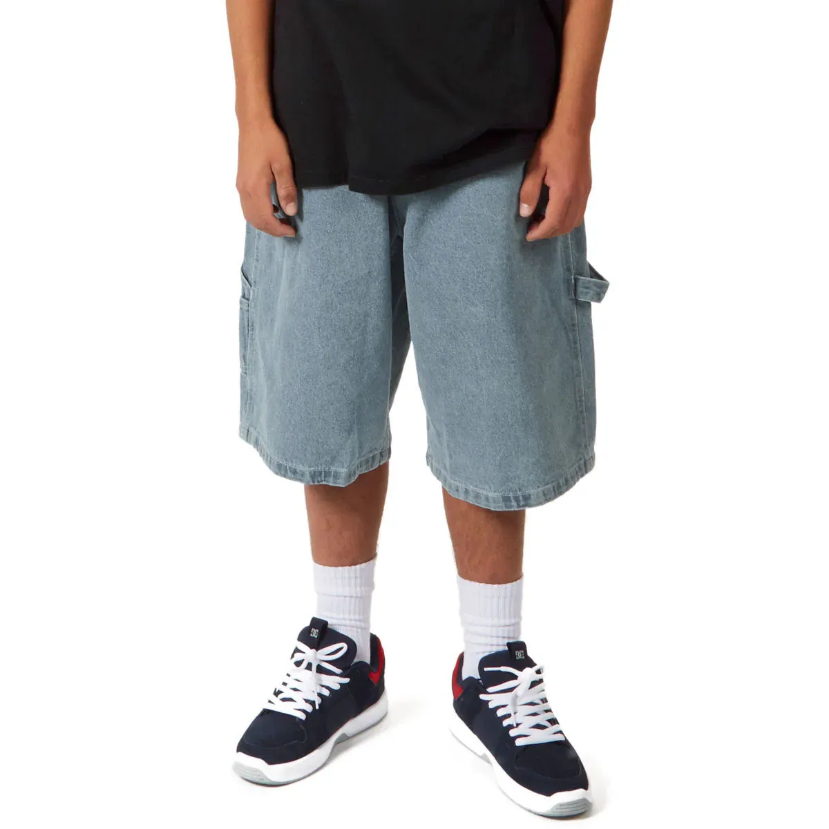 Cooling Mesh Lining CCS Hammer Loop Jean Shorts - Bleach Wash