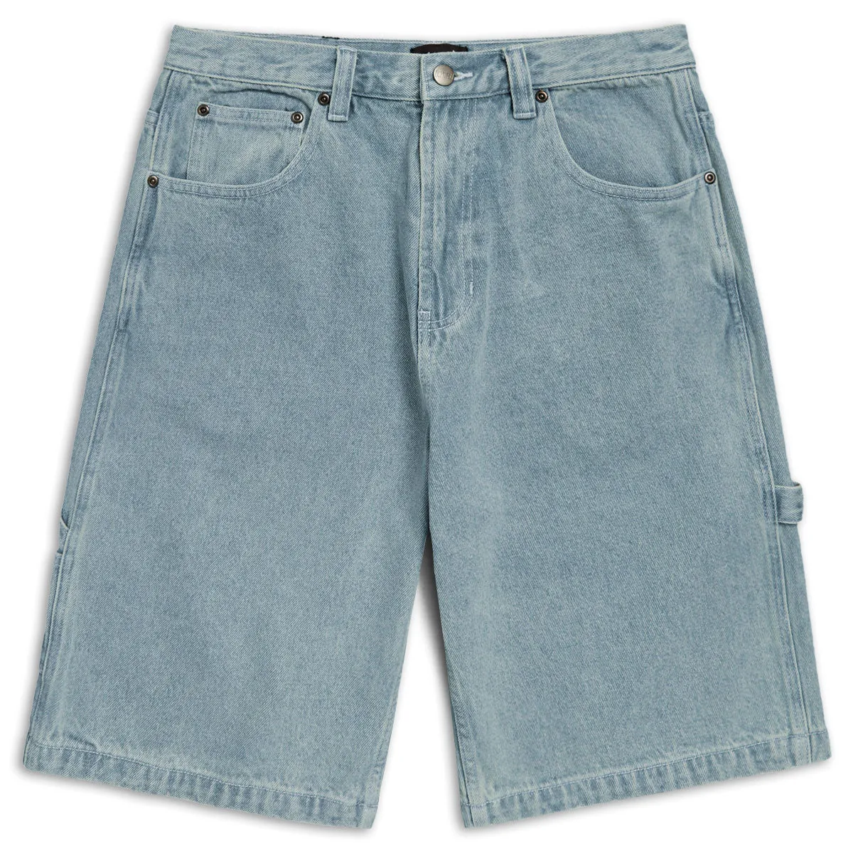 khaki shorts Ventilated Back Panels CCS Hammer Loop Jean Shorts - Bleach Wash
