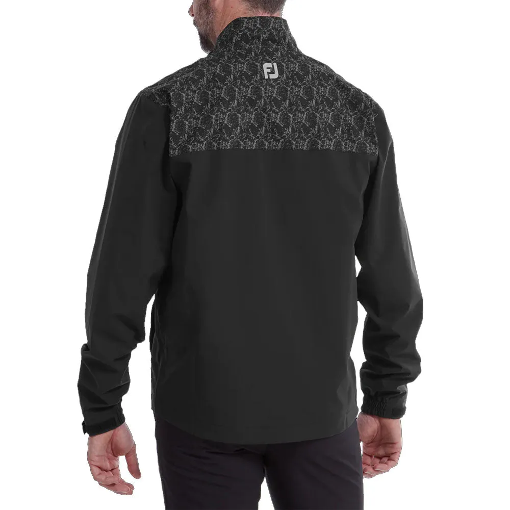 Compact Packable Moisture Control Fibers FootJoy HydroLite Waterproof Jacket - Black/Marble Print