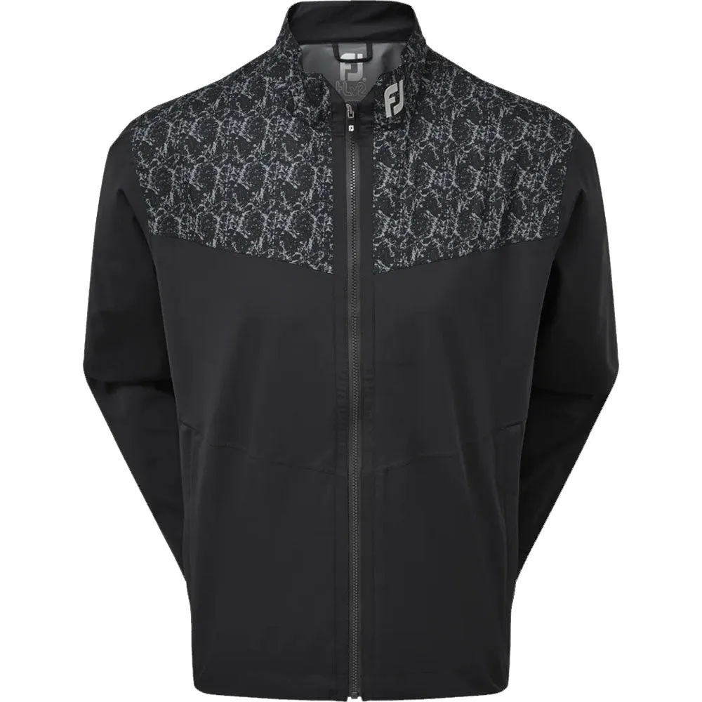 Modular Attachment System Flexible Daily Fit FootJoy HydroLite Waterproof Jacket - Black/Marble Print