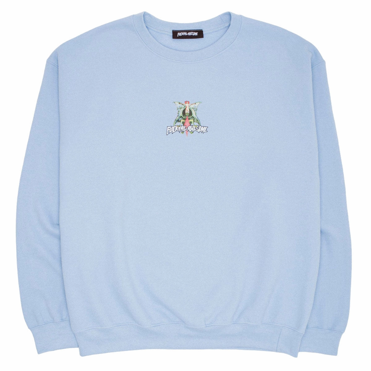Four Way Stretch Gym Wear Fucking Awesome Time Bandits Crewneck Sweatshirt - Light Blue