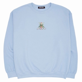 Four Way Stretch Gym Wear Fucking Awesome Time Bandits Crewneck Sweatshirt - Light Blue