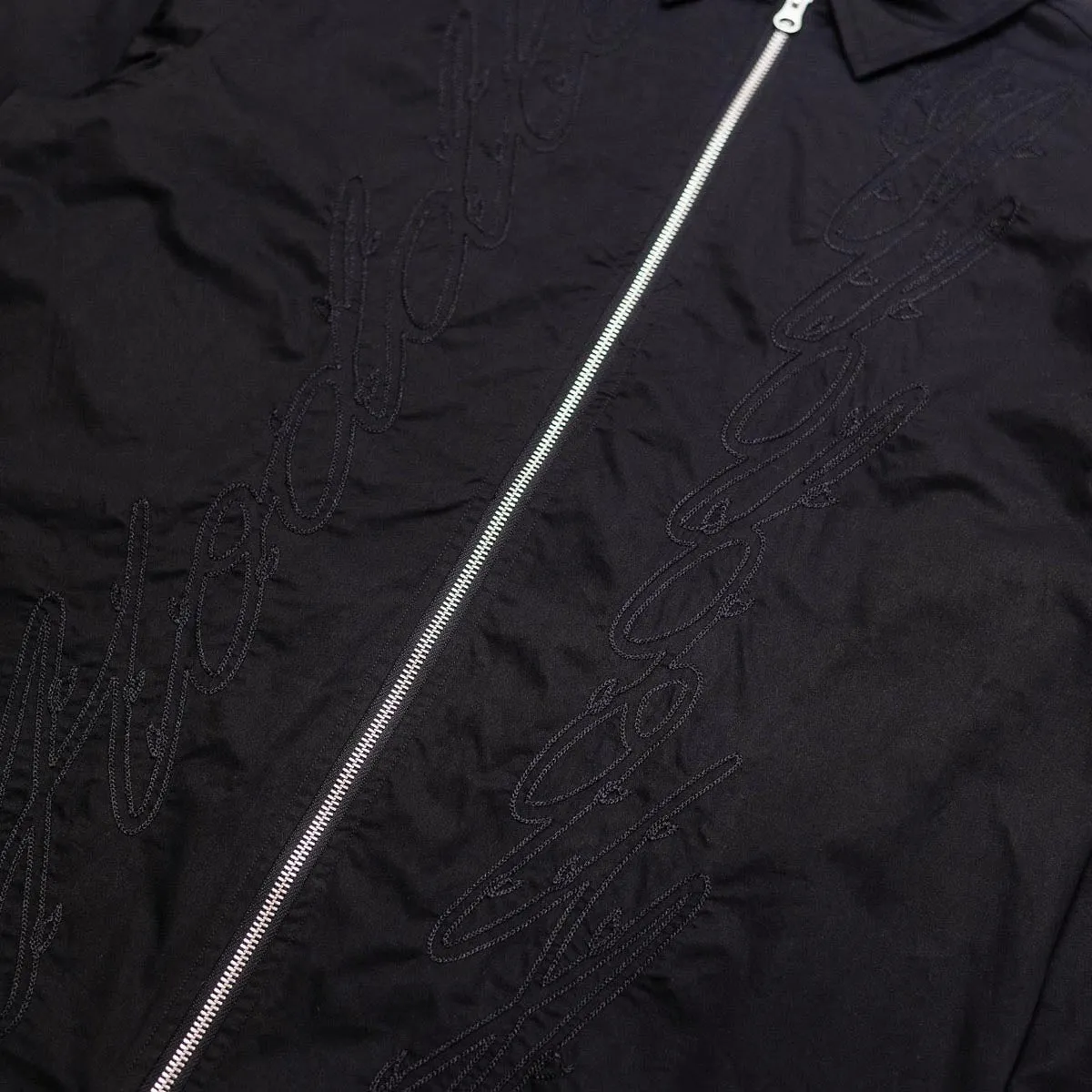 Hoddle Thorn Zip Up Long Sleeve Shirt - Black Solid Color