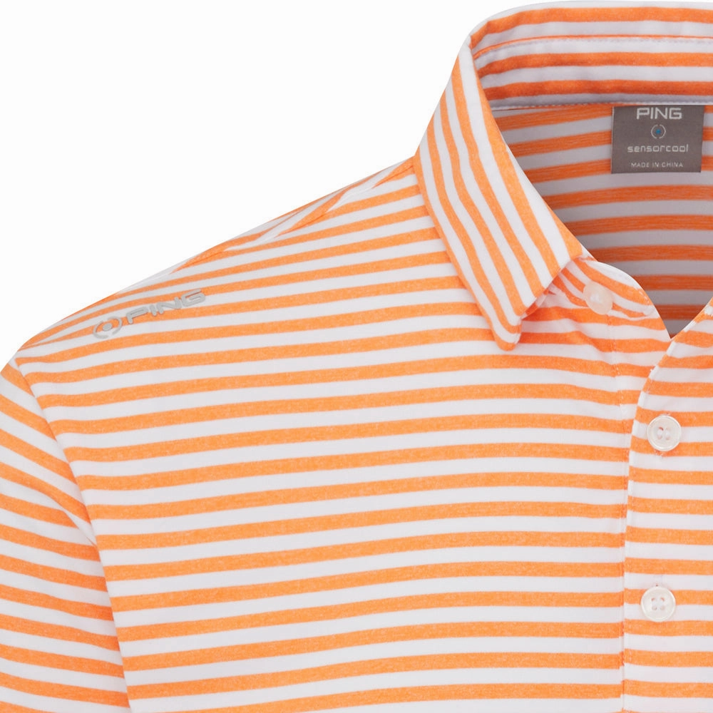Slim fit clothing Self Fabric Tape Ping Owain Polo Shirt - Tangerine/White