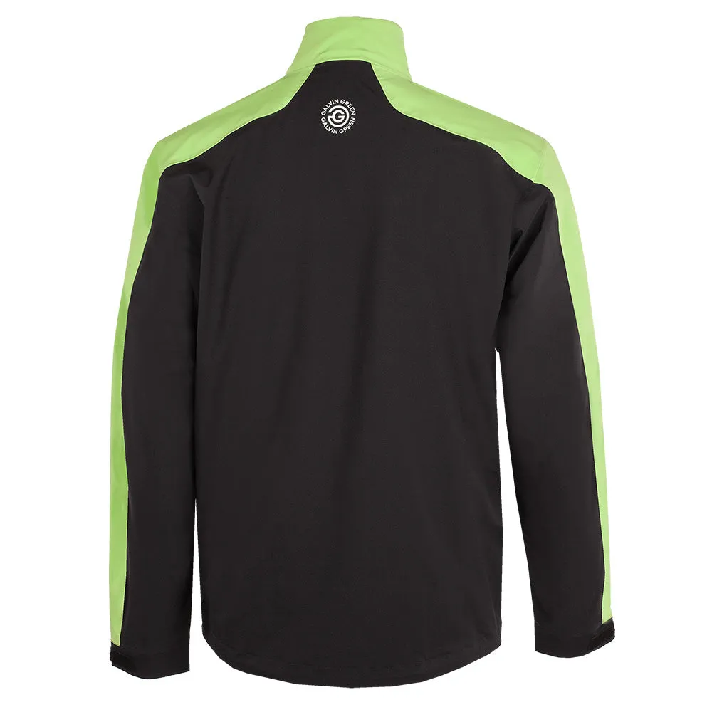 Light Weight Galvin Green Adam 1/4 Zip Waterproof Jacket - Black/Fresh Green