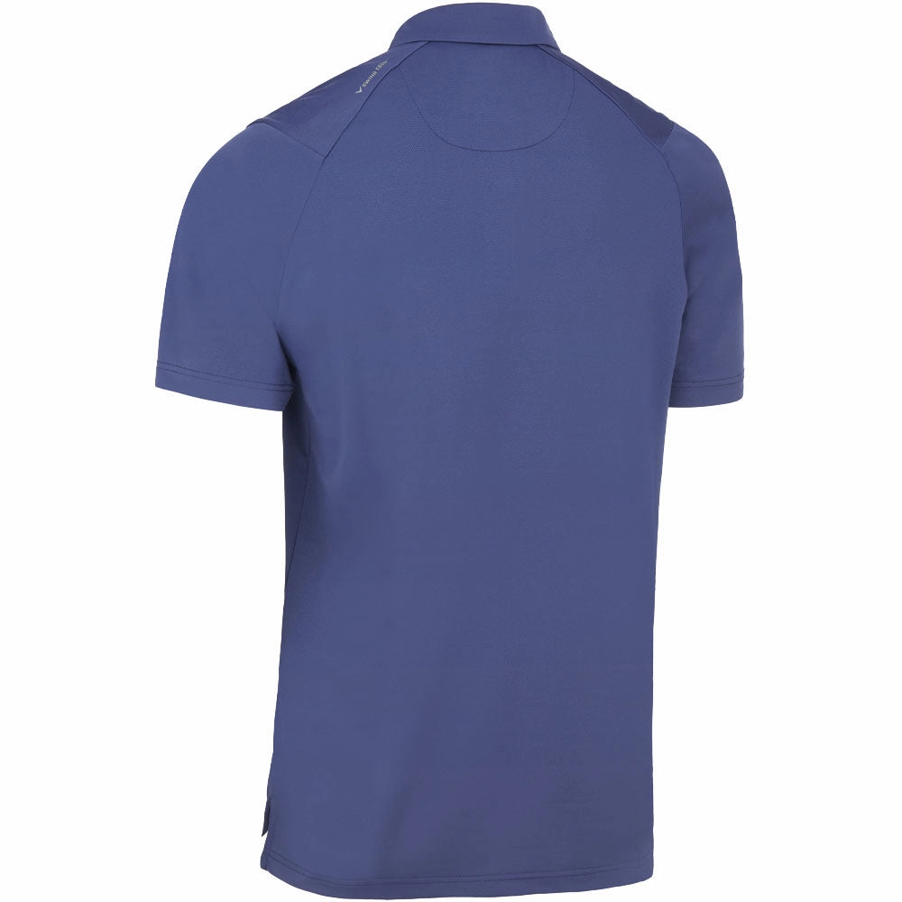 Callaway Energised Stripe Polo Shirt - Peacoat Reinforced Shoulder Stitching FlexibleCollarOptions
