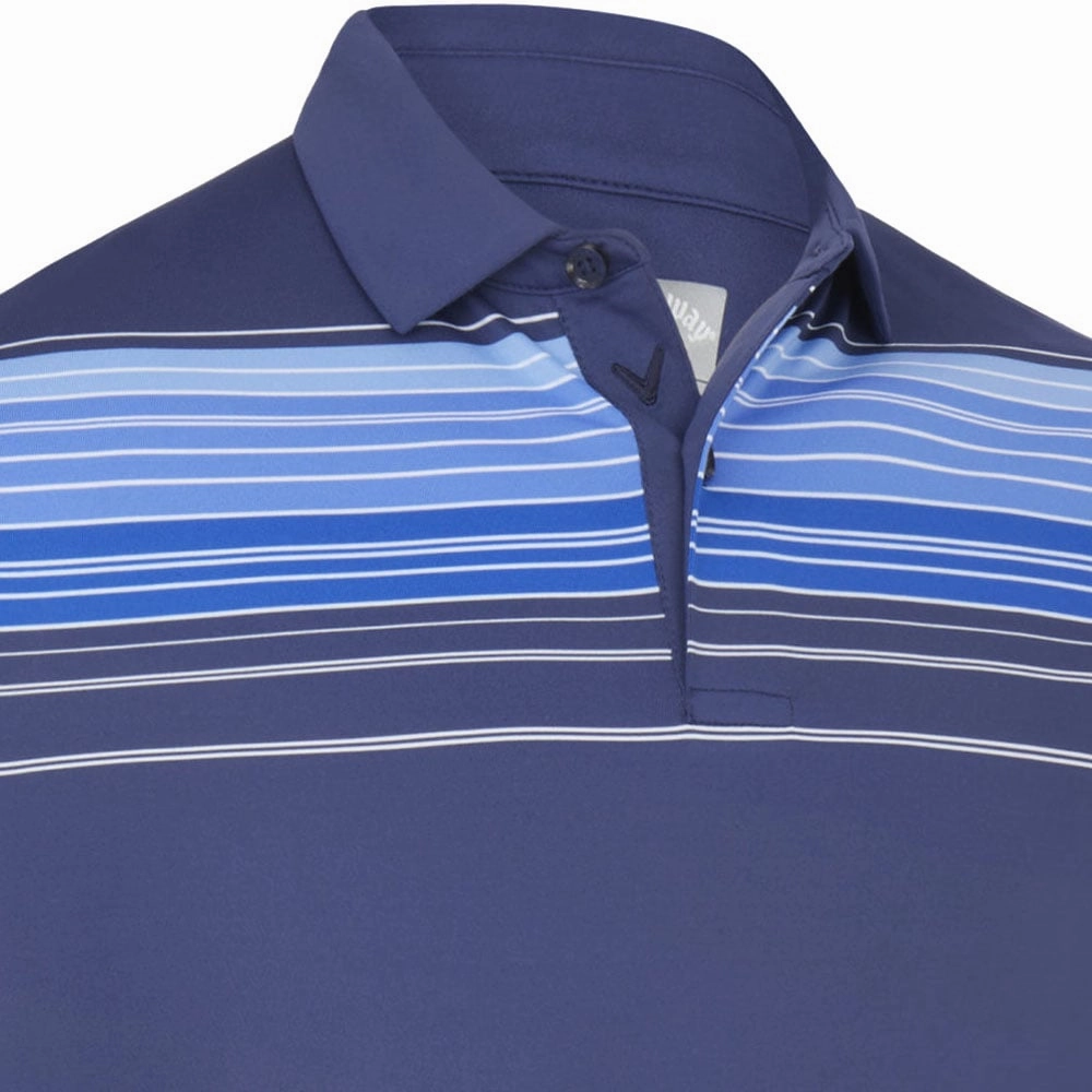 Callaway Energised Stripe Polo Shirt - Peacoat Pilling Resistant Finish