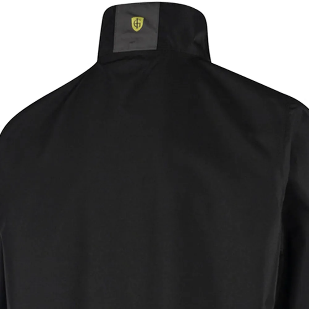 Island Green Waterproof Jacket - Black Convertible Collar Style