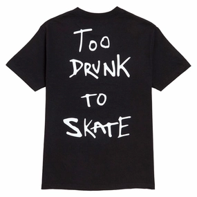 Thank You Too Drunk To Skate T-Shirt - Black/White Animal print wildness Low Impact Dye