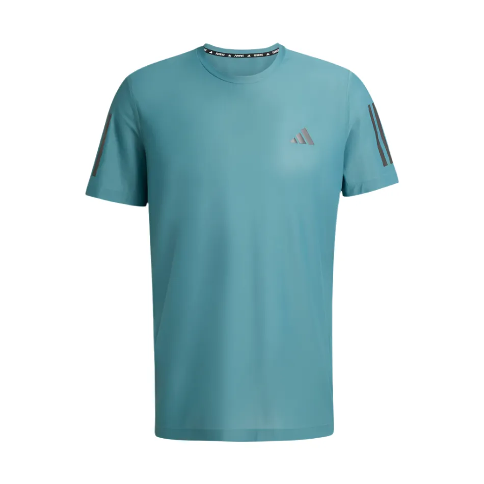 Adidas Men's Own The Run T-Shirt in Preloved Teal AW25 Trendy Vibes AntiStatic Properties