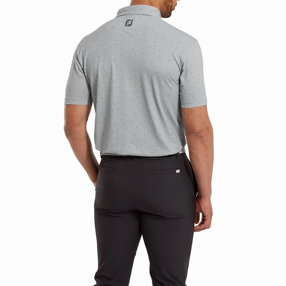 FootJoy Tweed Texture Pique Polo Shirt - Grey Cliff Light Outfit athletic style