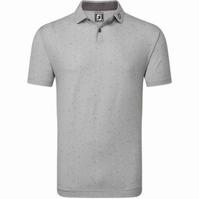 FootJoy Tweed Texture Pique Polo Shirt - Grey Cliff hypoallergenic material