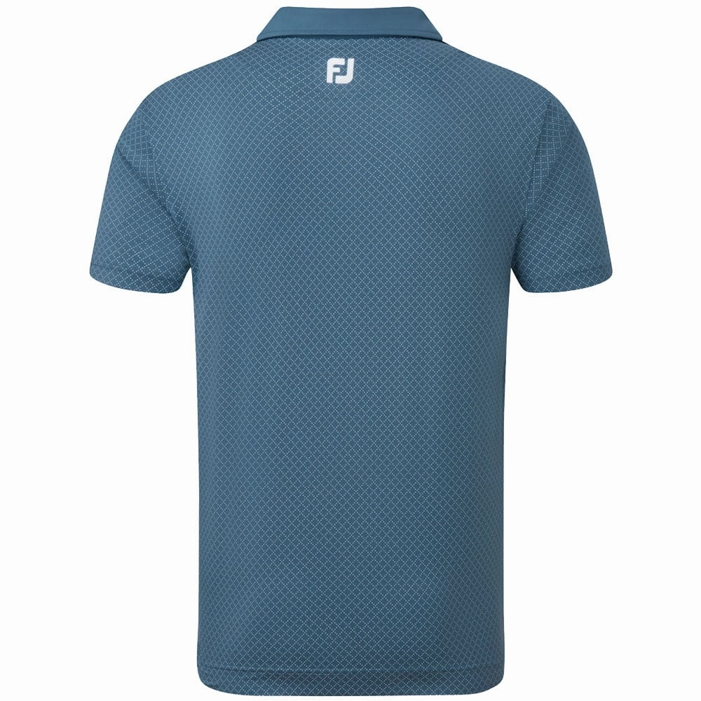 Midweight Knit Minimal Outfit FootJoy Diamond Dot Print Lisle Polo Shirt - Ink/White